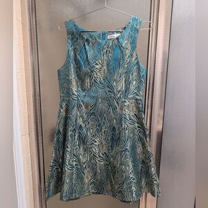 Sunny Girl Peacock Feather Print Dress